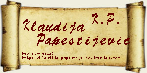 Klaudija Papestijević vizit kartica